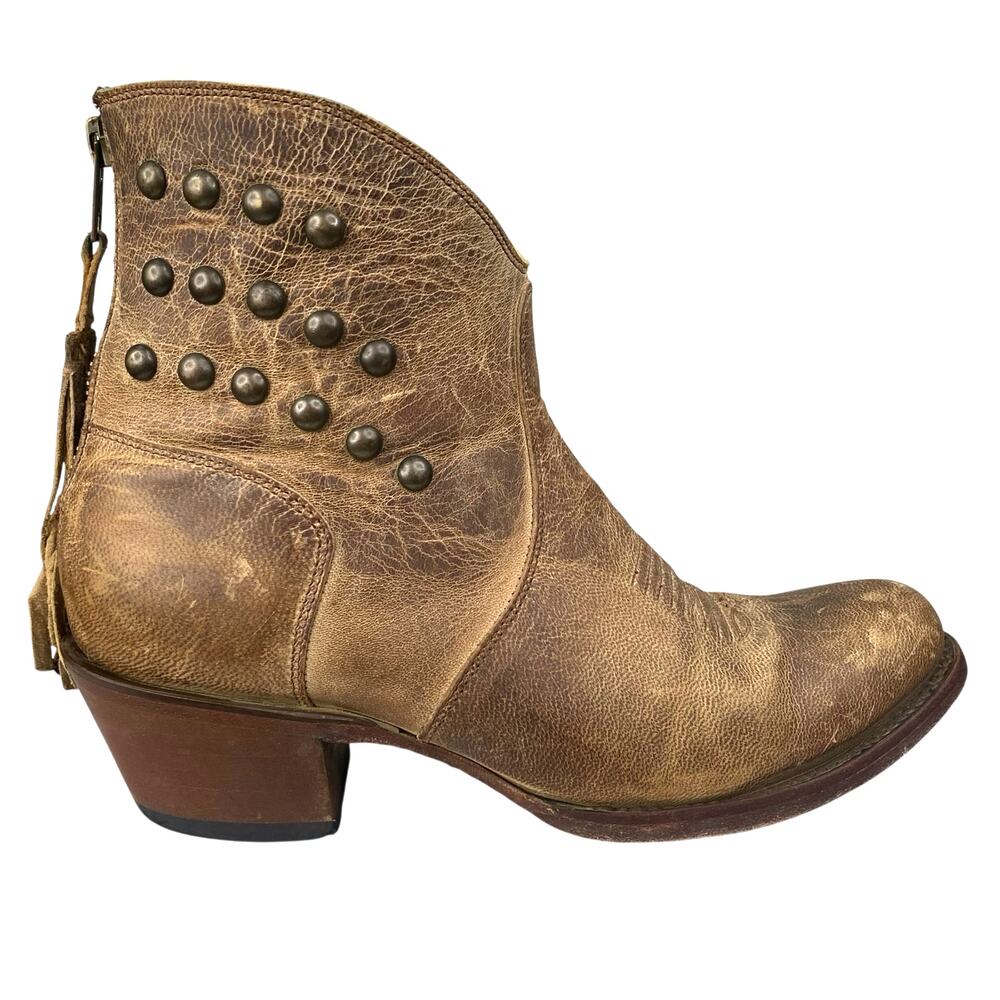 Shyanne Women’s Maisie Brown Studded Boho Western Boot Size US 6.5